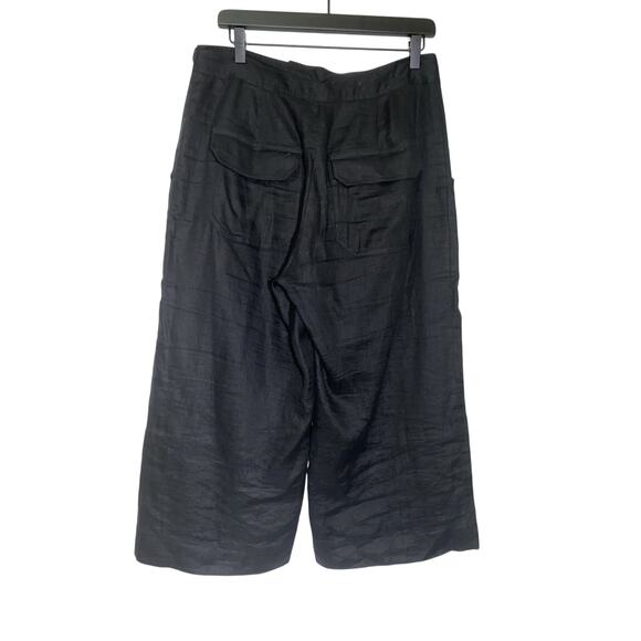 Equipment kalil cropped linen wide leg pants Black Size 6 Women - Picture 4 of 9
